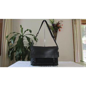NWT Coach Leather & Nylon Sport Messenger Perforated Crossbody F71969 Black